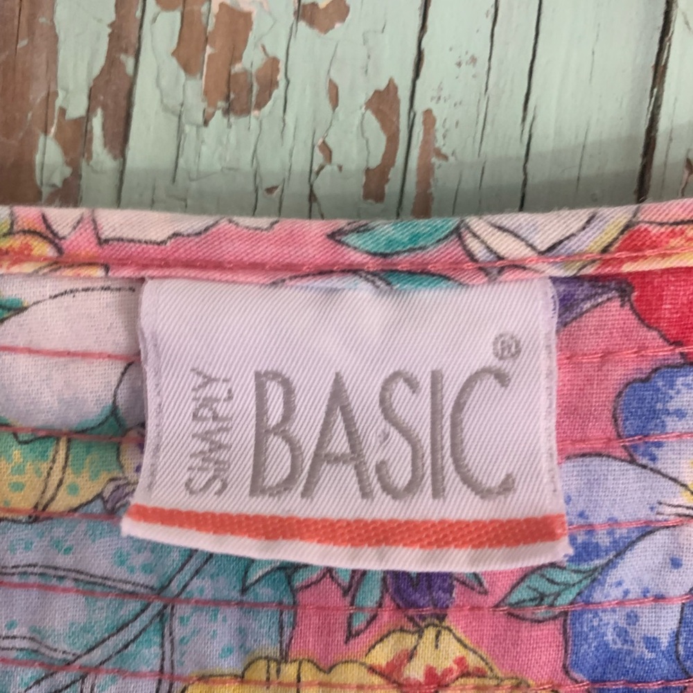 Women’s Vtg Simply Basic Snap Down Multicolor Flo… - image 2